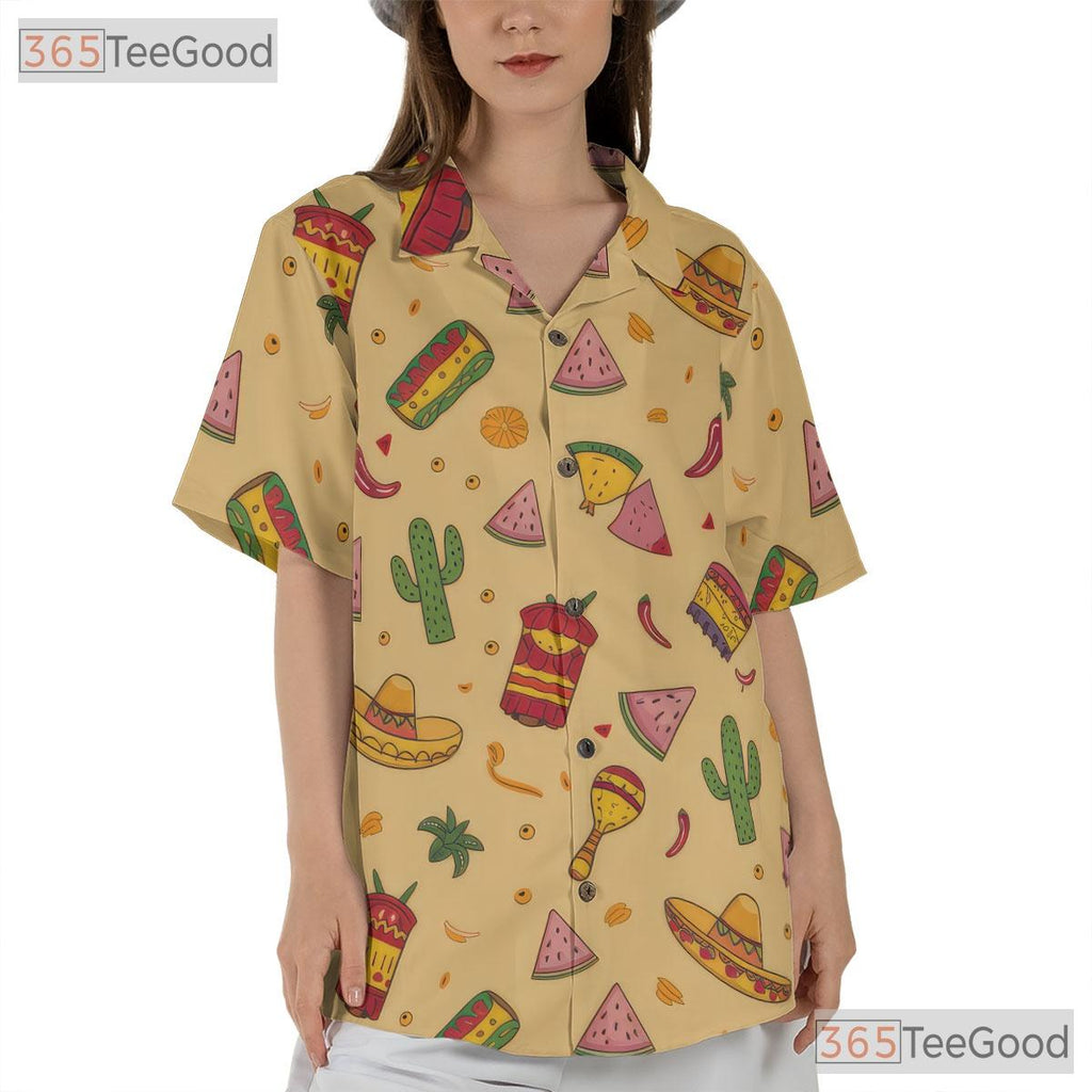Cinco De Mayo Fiesta Pinata Sombrero Cactus Hawaiian Tee Unisex Summer Top