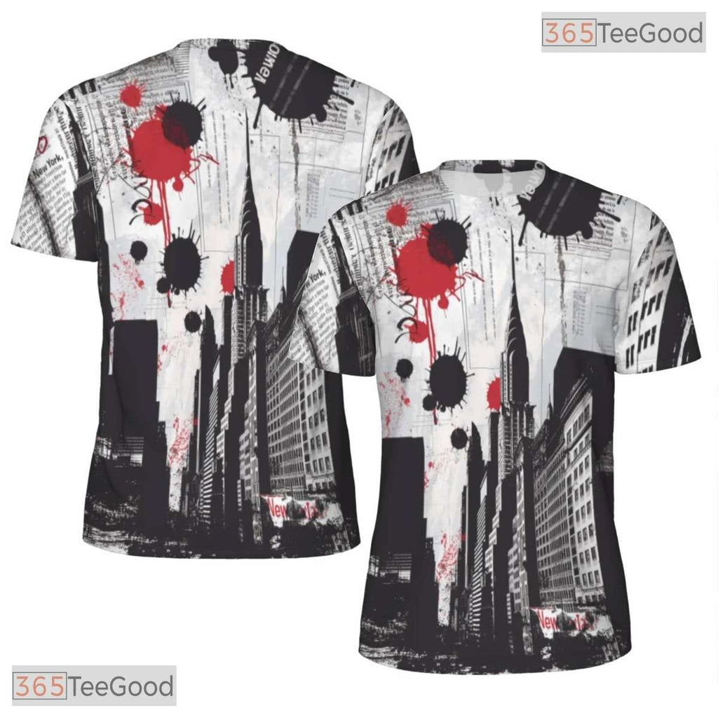Urban Cityscape Night Graphic Art 3D Pattern Printed Casual Unisex T-Shirt Tops