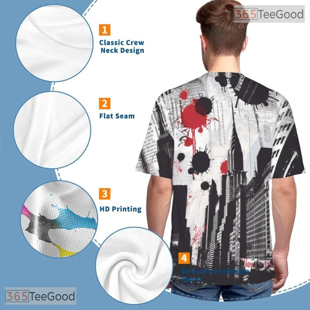 Urban Cityscape Night Graphic Art 3D Pattern Printed Casual Unisex T-Shirt Tops