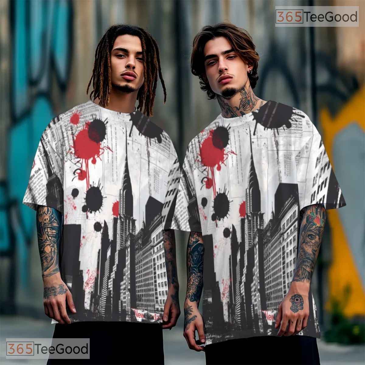 Urban Cityscape Night Graphic Art 3D Pattern Printed Casual Unisex T-Shirt Tops