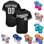 Classic Black & White Custom Baseball Jersey Button Down Personalized Unisex Shirt