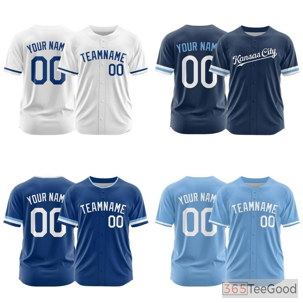 Classic Blue Custom Baseball Jersey Shirt Personalized Unisex Stitched Fan Sports Tee