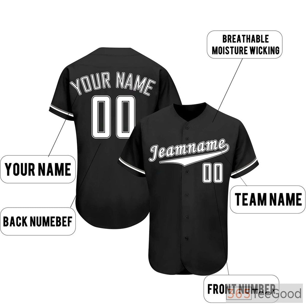 Classic Grey Custom Baseball Jersey Stitched Personalized Unisex Button Down Shirt