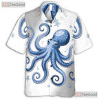 Classic Vintage Octopus Hawaiian Shirt- Unisex Summer Button-Down Beach Top