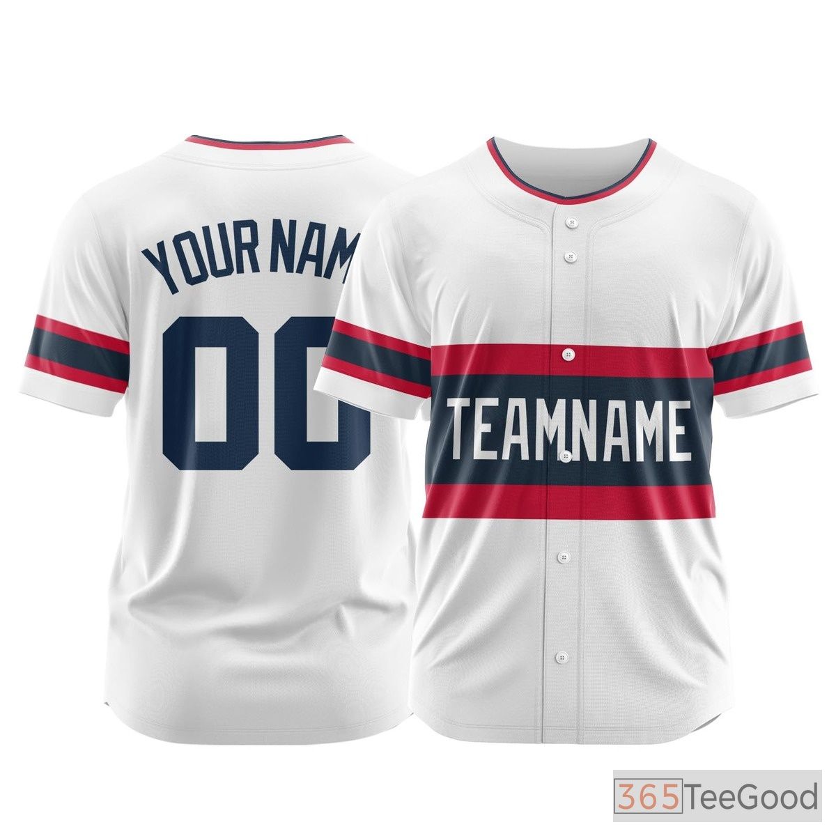 Clean White Custom Baseball Jersey Button Down Personalized Unisex Stitched Sports Tee