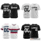 Clean White Custom Baseball Jersey Button Down Personalized Unisex Stitched Sports Tee