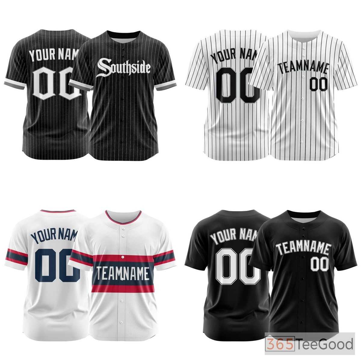 Clean White Custom Baseball Jersey Button Down Personalized Unisex Stitched Sports Tee