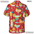 Cocktail Print Tropical Aloha Beach Party Vacation Hawaiian Tee Unisex Top