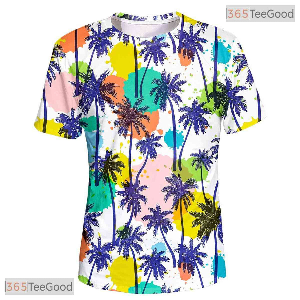 Tropical Beach Coconut Tree Graphic 3D Printed Casual Unisex Tee Shirt Styles