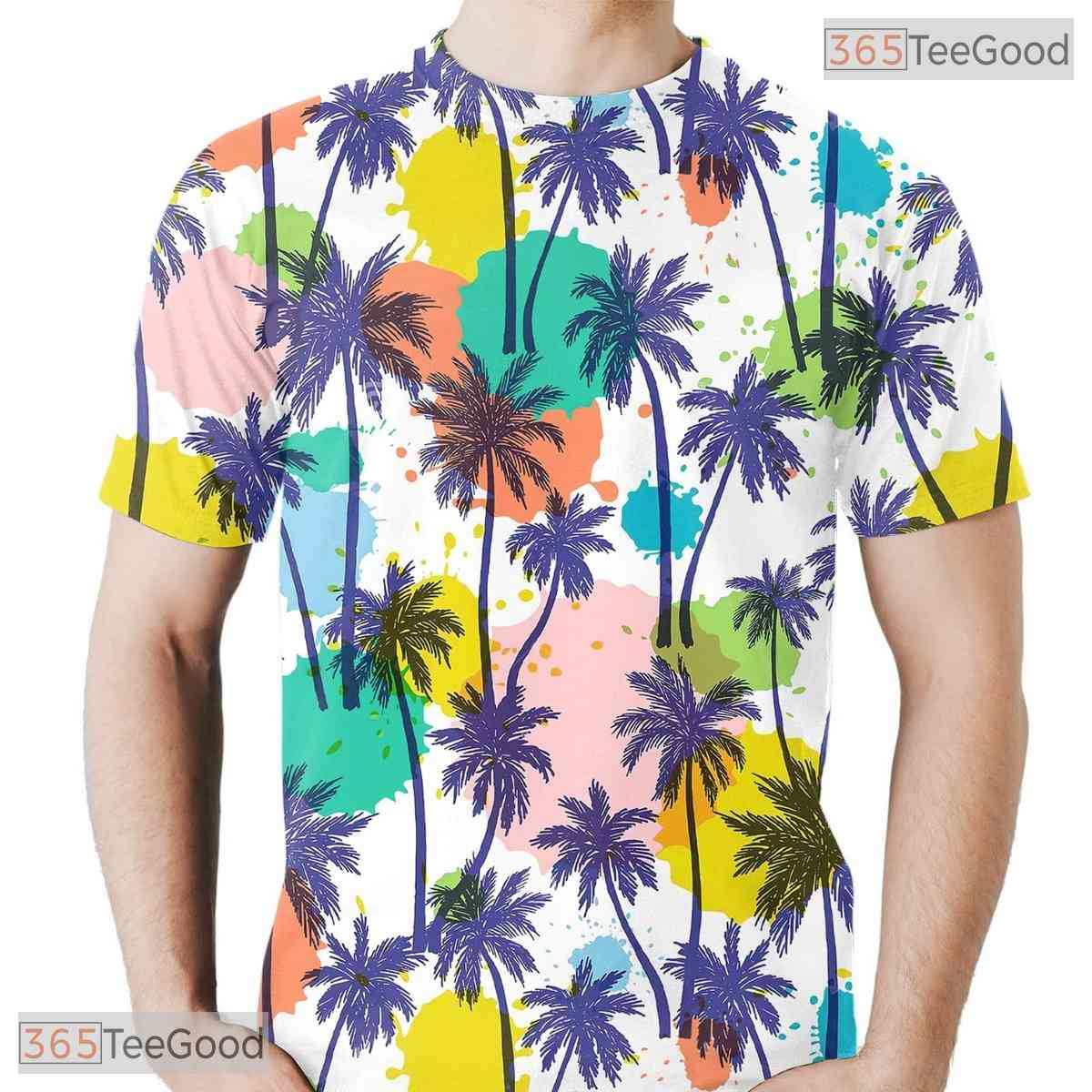 Tropical Beach Coconut Tree Graphic 3D Printed Casual Unisex Tee Shirt Styles