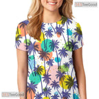 Tropical Beach Coconut Tree Graphic 3D Printed Casual Unisex Tee Shirt Styles