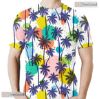Tropical Beach Coconut Tree Art 3D Printed Casual Unisex Short Sleeve Tee Shirt
