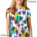 Tropical Beach Coconut Tree Art 3D Printed Casual Unisex Short Sleeve Tee Shirt