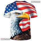 Patriotic USA Flag American Eagle 3D Printed Funny Graphic Tee Shirt Unisex