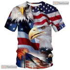 American Eagle USA Flag Fashion 3D Print Graphic Casual T-Shirt Men Women