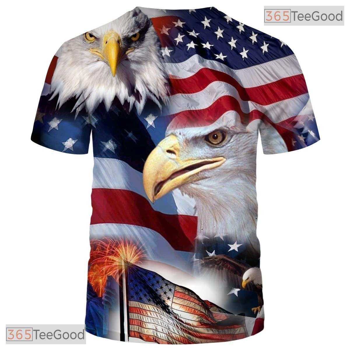 American Eagle USA Flag Fashion 3D Print Graphic Casual T-Shirt Men Women