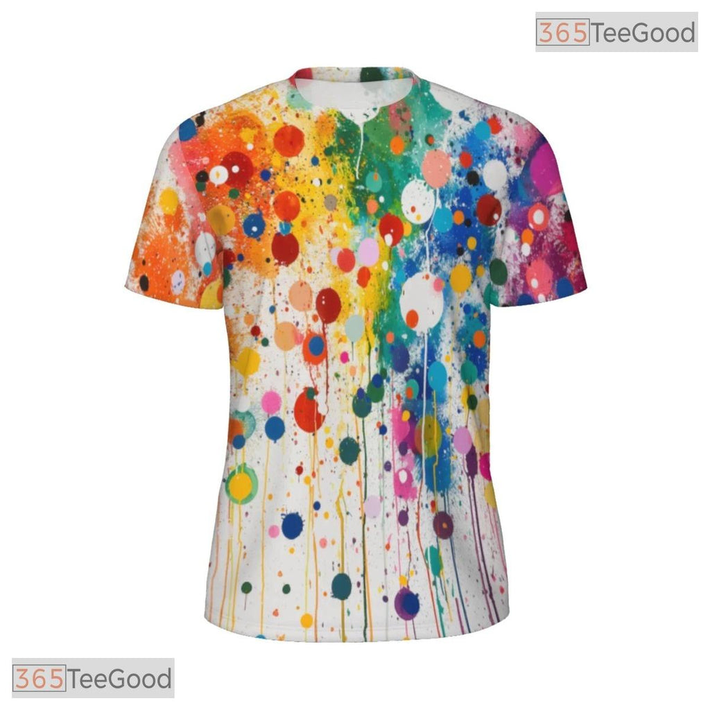 Vibrant Colorful Abstract Graphic 3D Pattern Printed Casual Unisex Tee Shirt Top
