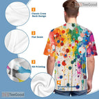 Vibrant Colorful Abstract Graphic 3D Pattern Printed Casual Unisex Tee Shirt Top