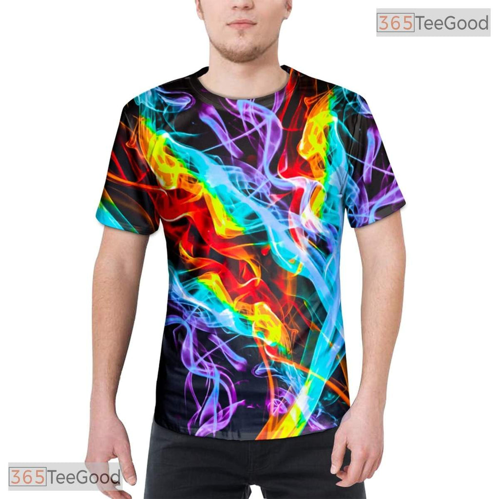 Dynamic Colorful Fluid Art Design 3D Printed Casual Unisex T-Shirt For Adults