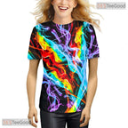 Dynamic Colorful Fluid Art Design 3D Printed Casual Unisex T-Shirt For Adults
