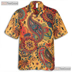 Colorful Boho Paisley Hawaiian Tee - Men's Vintage Summer Style Shirt