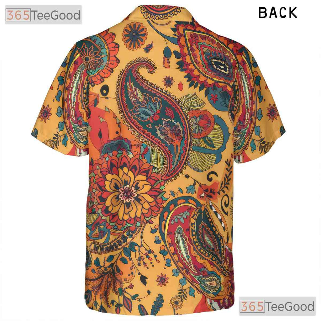 Colorful Boho Paisley Hawaiian Tee - Men's Vintage Summer Style Shirt
