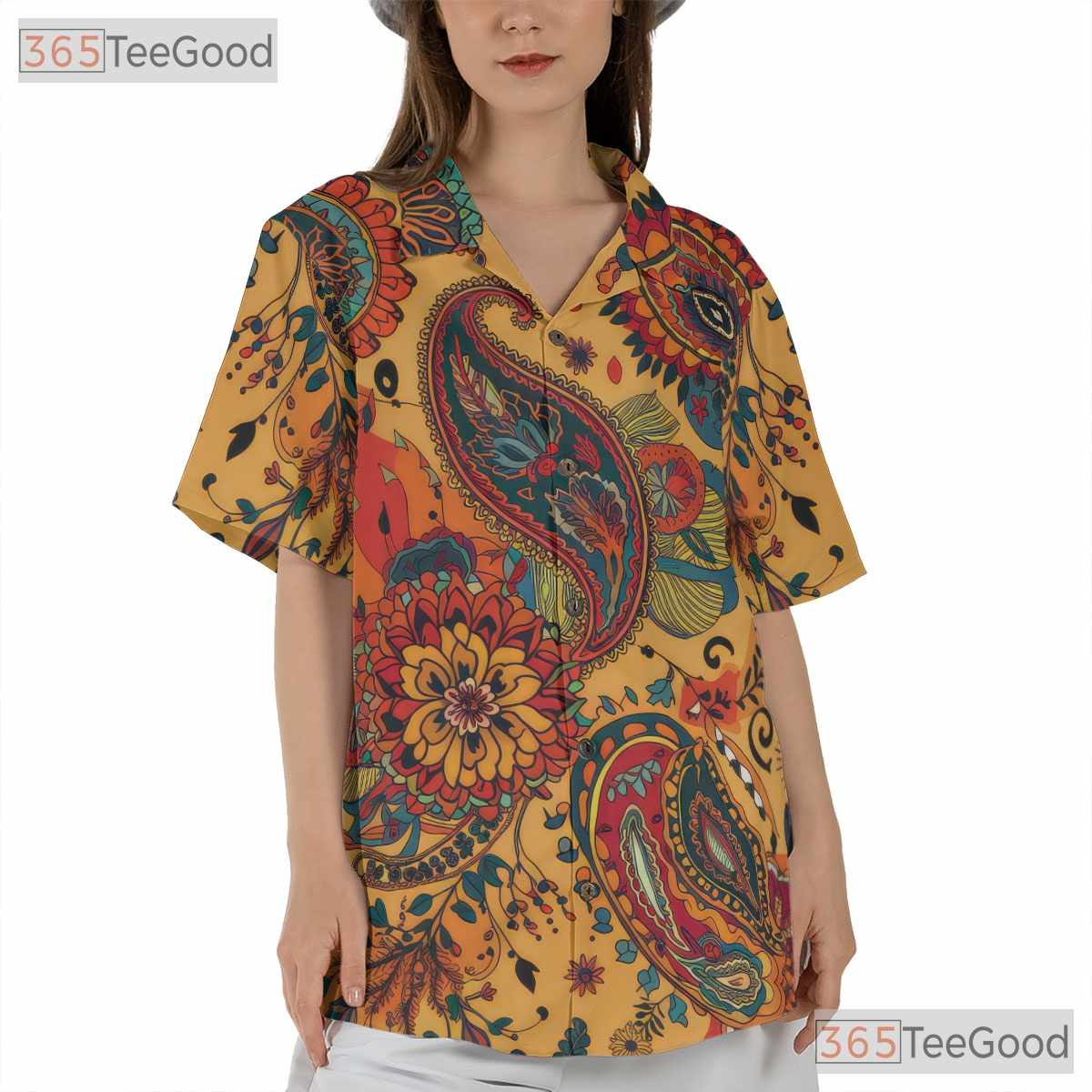 Colorful Boho Paisley Hawaiian Tee - Men's Vintage Summer Style Shirt