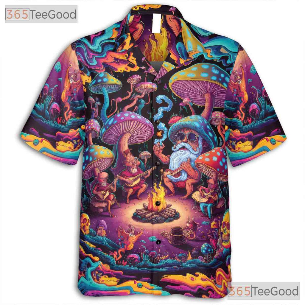 Colorful Fantasy Mushroom Unique Hawaiian Shirt Unisex Summer Party Outfit