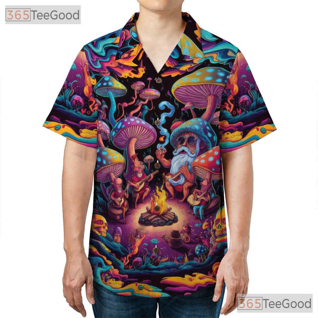 Colorful Fantasy Mushroom Unique Hawaiian Shirt Unisex Summer Party Outfit
