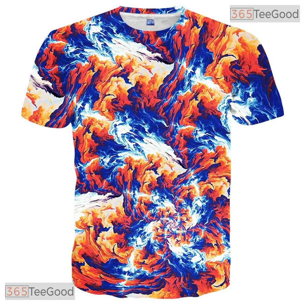 Vibrant Colorful Graphic Art 3D Fashion Casual Unisex T-Shirt For Adults And Teens