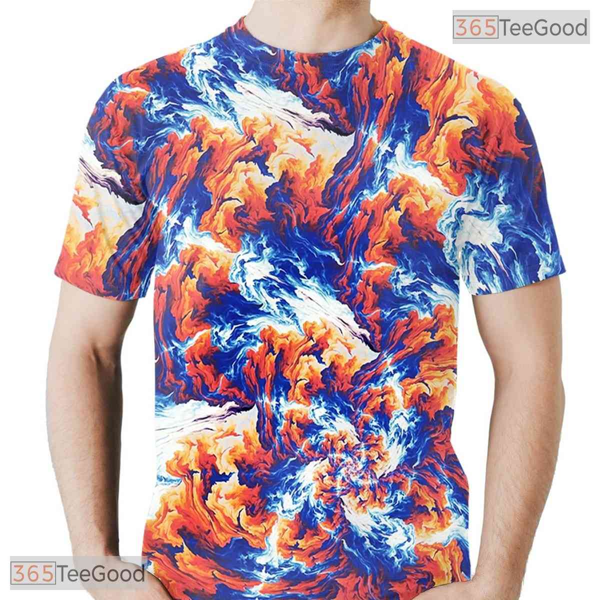 Vibrant Colorful Graphic Art 3D Fashion Casual Unisex T-Shirt For Adults And Teens
