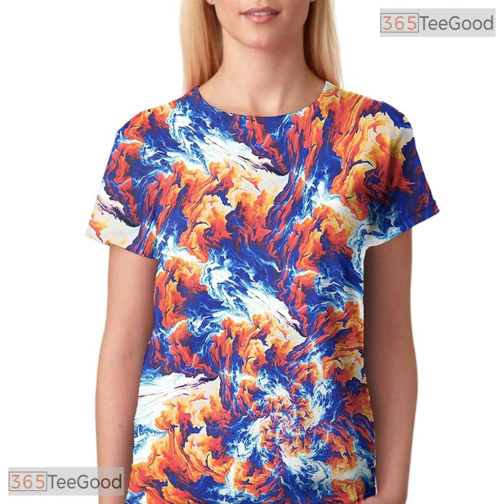 Vibrant Colorful Graphic Art 3D Fashion Casual Unisex T-Shirt For Adults And Teens