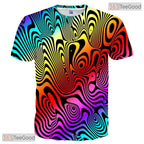 Trippy Colorful Optical Illusion 3D Printed Casual Unisex T-Shirt For Men Women