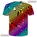 Trippy Colorful Optical Illusion 3D Printed Casual Unisex T-Shirt For Men Women