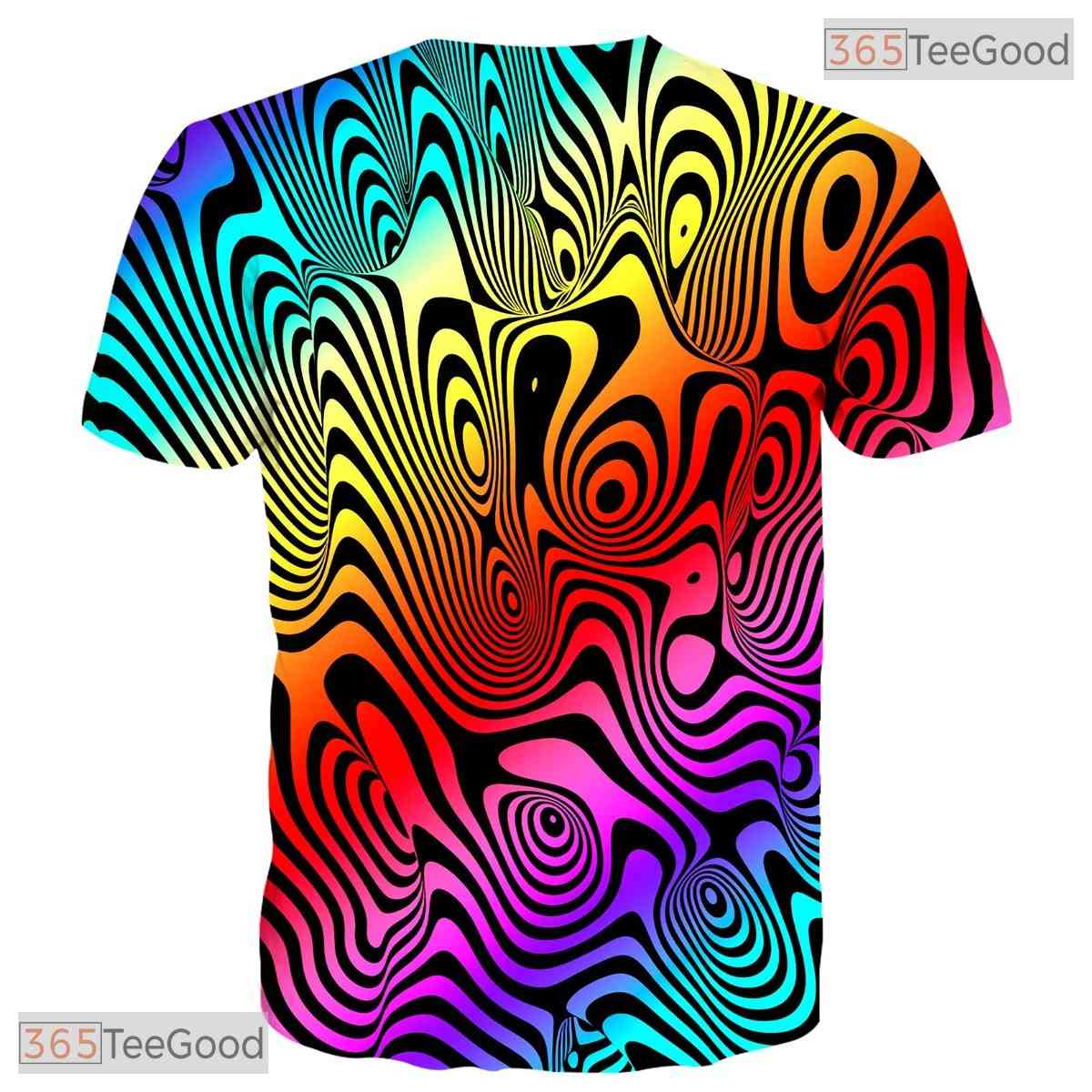 Trippy Colorful Optical Illusion 3D Printed Casual Unisex T-Shirt For Men Women
