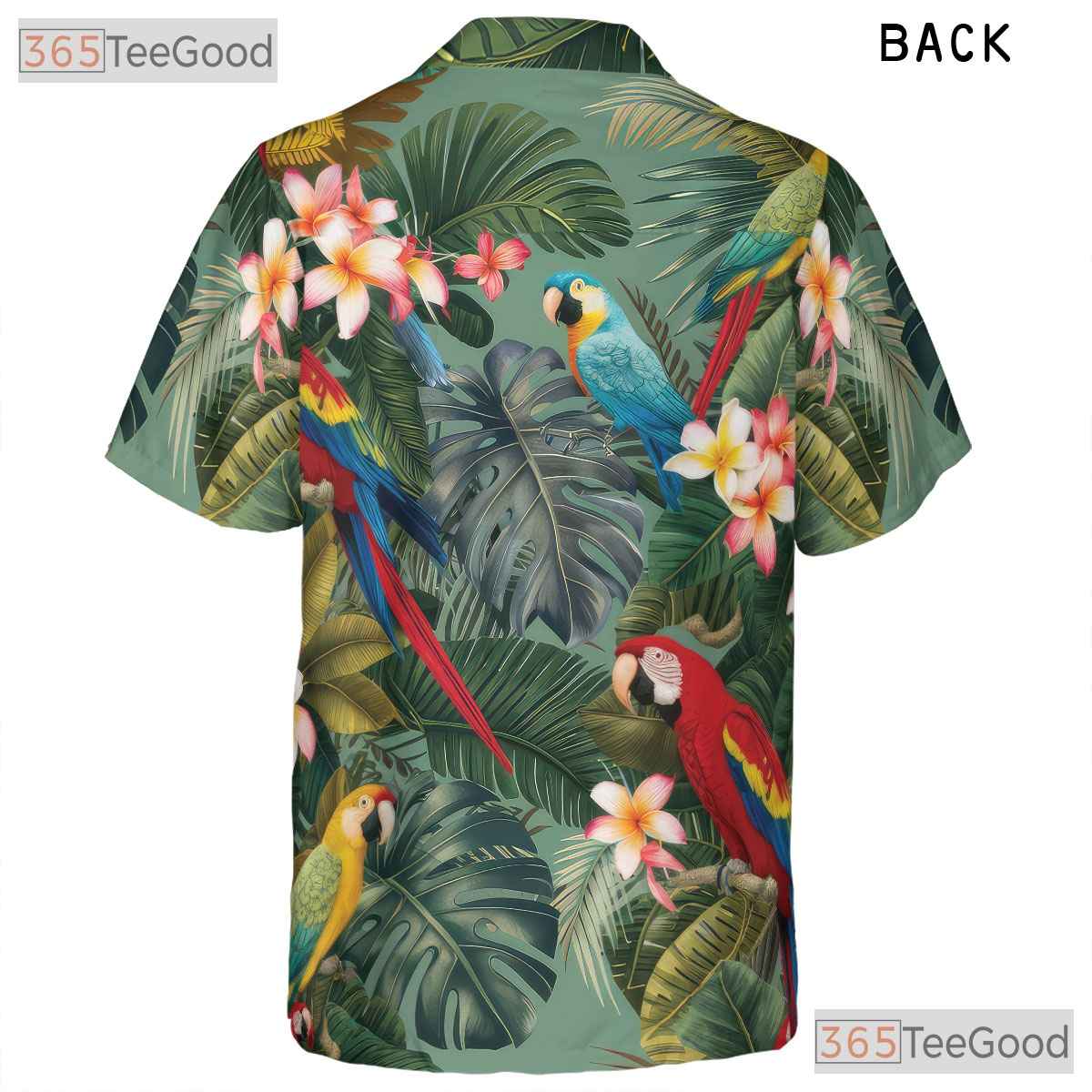 Colorful Jungle Parrot Bird Tropical Aloha Hawaiian Tee Men Women Summer Outfit