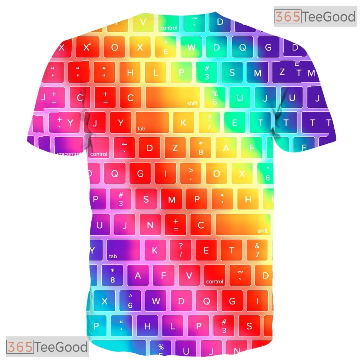 Creative Colorful Keyboard Art 3D Printed Casual Unisex Short Sleeve Tee Shirt