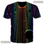 Brilliant Colorful Light Beams 3D Printed Casual Unisex T-Shirt For Men Women
