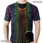 Brilliant Colorful Light Beams 3D Printed Casual Unisex T-Shirt For Men Women