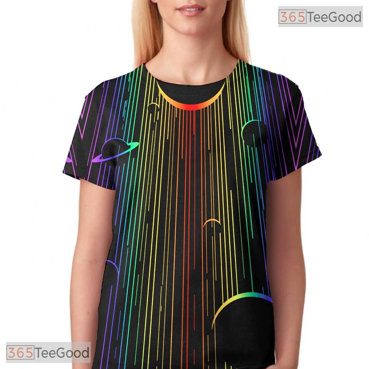Brilliant Colorful Light Beams 3D Printed Casual Unisex T-Shirt For Men Women