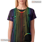 Glowing Colorful Light Abstract 3D Printed Casual Unisex T-Shirt For Men Women