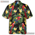 Colorful Macaw Tropical Hawaiian Tee Unisex Aloha Style for Summer Vacation