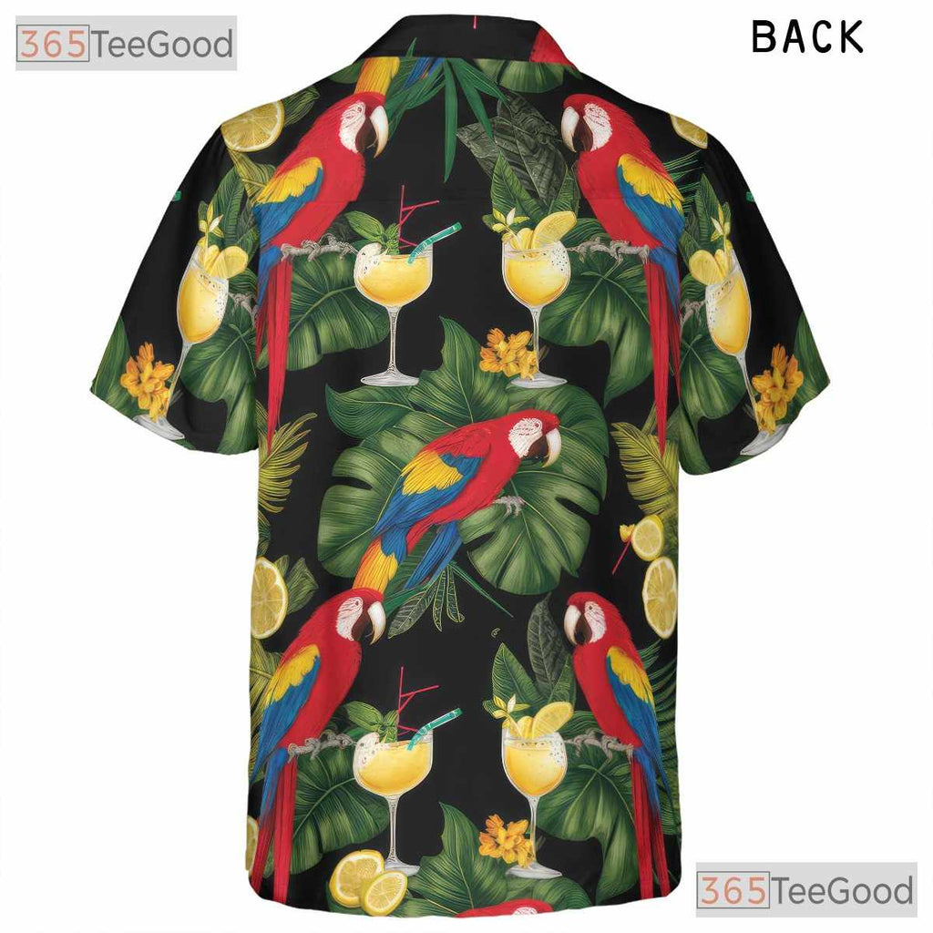 Colorful Macaw Tropical Hawaiian Tee Unisex Aloha Style for Summer Vacation