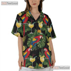 Colorful Macaw Tropical Hawaiian Tee Unisex Aloha Style for Summer Vacation
