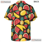 Colorful Mini Pineapple Banana Watermelon Hawaiian Shirt Unisex Beachwear Top
