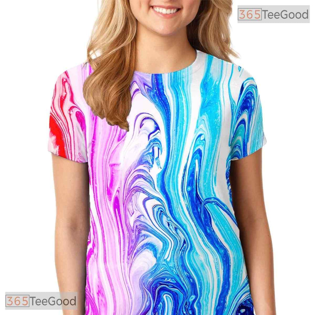 Mesmerizing Colorful Quicksand 3D Graphic Printed Casual Unisex Tee Shirt Tops