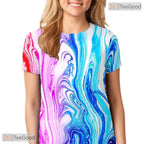 Mesmerizing Colorful Quicksand 3D Graphic Printed Casual Unisex Tee Shirt Tops