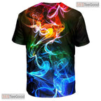 Vibrant Colorful Smog Smoke Art Graphic 3D Printed Casual Unisex T-Shirt Top