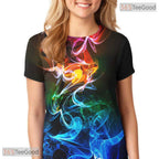 Vibrant Colorful Smog Smoke Art Graphic 3D Printed Casual Unisex T-Shirt Top