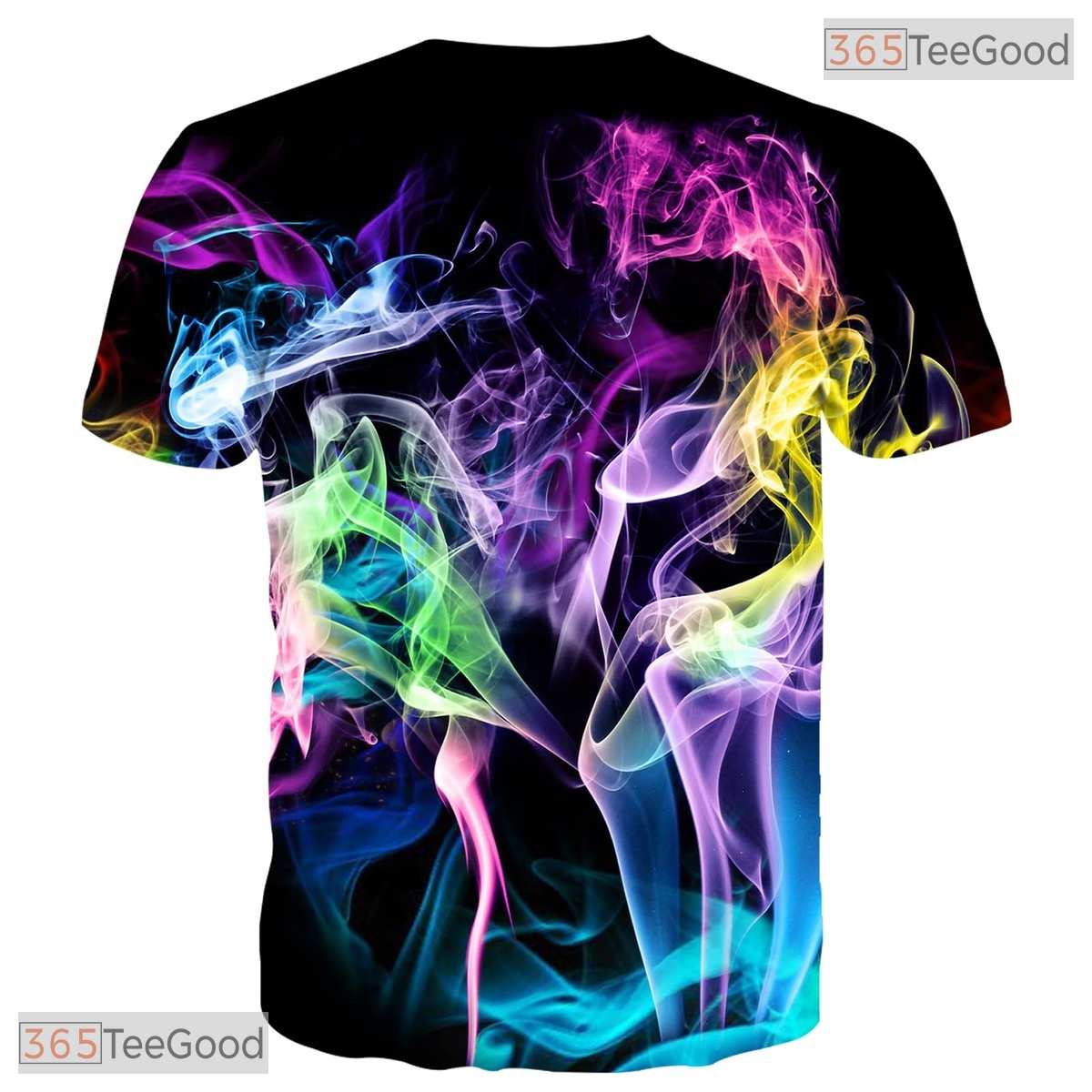 Vibrant Colorful Smoke Art Graphic 3D Printed Casual Unisex T-Shirt Tops Style